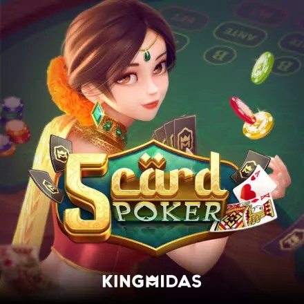 5 Card Poker slot visual from King Midas available on 500casino.dk