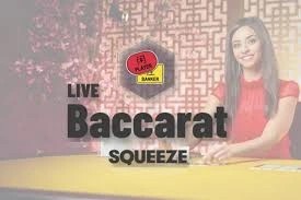 Baccarat Squeeze online game logo by Evolution on 500casino.dk