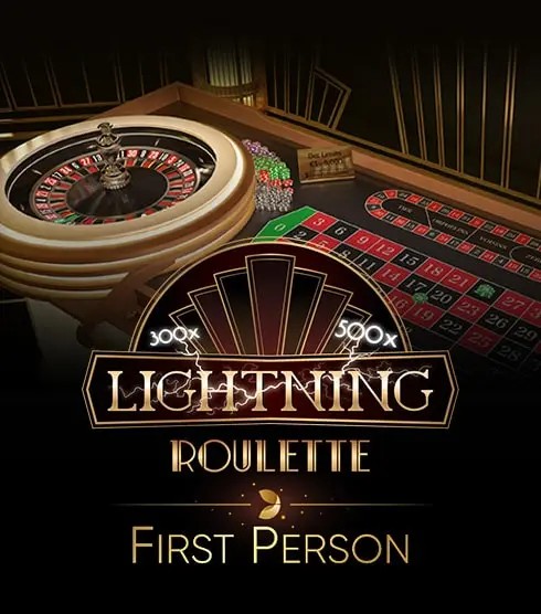 Official Live Dealer logo: First Person Lightning Roulette by Evolution at 500 Casino