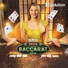Peek Baccarat slot logo by Evolution at 500 Casino